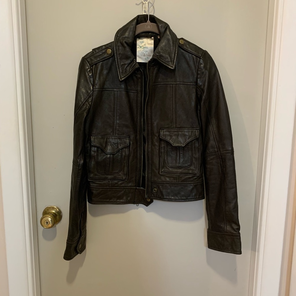 Hinge Brown Leather Jacket - image 1